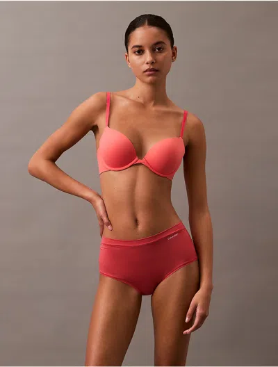 Calvin Klein Women's Ideal Micro Mid Rise Cheeky Brief In Dark Fuchsia