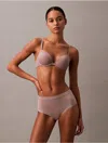 Calvin Klein Women's Ideal Micro Mid Rise Cheeky Brief In Sand Trap