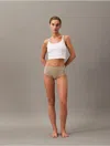 Calvin Klein Women's Ideal Micro Mid Rise Cheeky Brief In Vintage Khaki