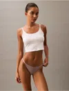 Calvin Klein Women's Ideal Micro String Thong In Sand Trap