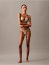 Calvin Klein Women's Ideal Micro String Thong In Vintage Khaki