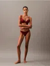Calvin Klein Minimalist Micro Push-up Plunge Bra In Syrah