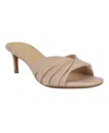 Calvin Klein Fire 2 Womens Faux Leather Open Toe Kitten Heels In Light Natural Leather