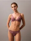 Calvin Klein Women's Instinct Lightly Lined Plunge Bra In Vintage Pink