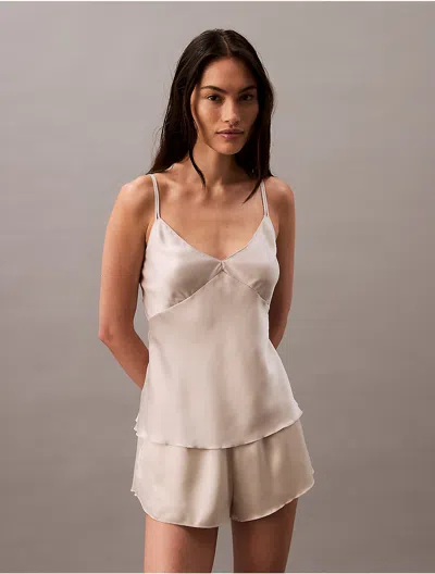 Calvin Klein Women's Instinct Satin Cami In Brown