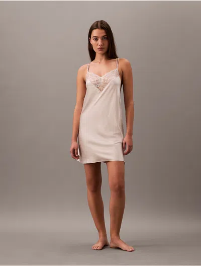Calvin Klein Women's Instinct Satin Chemise In Cocoon
