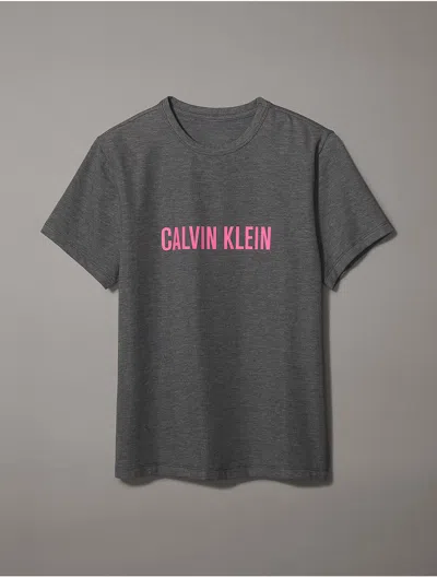 Calvin Klein Women's Intense Power Lounge Tee + Shorts Sleep Set In Charcoal Heather