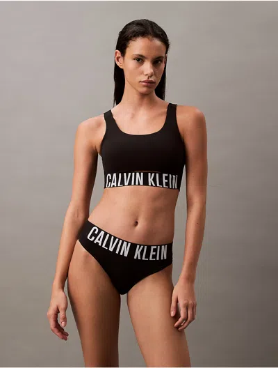 Calvin Klein Women's Intense Power Mesh Medium Support Sports Bra In Black