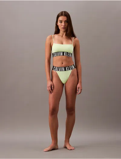 Calvin Klein Women's Intense Power Micro High Leg Thong In Lime Cream