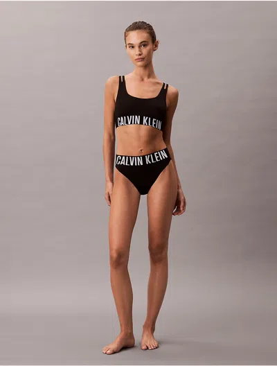 Calvin Klein Women's Intense Power Microfiber Cooling Bikini In Black