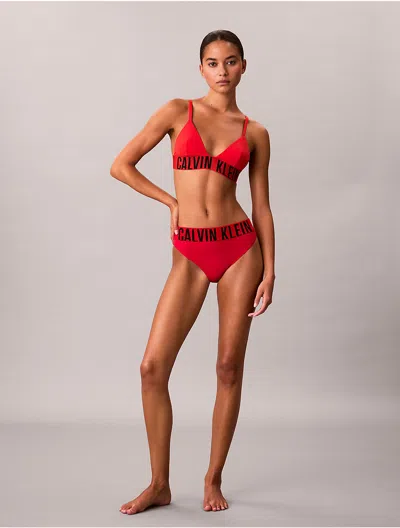 Calvin Klein Women's Intense Power Swim Bikini Bottom In Red