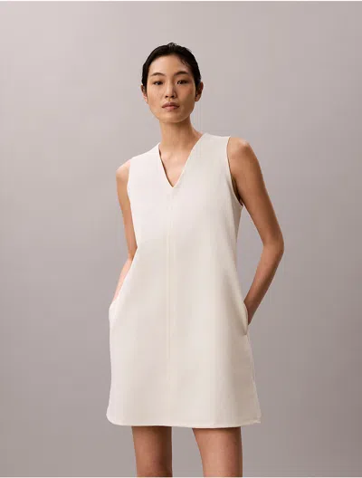 Calvin Klein Women's Interlock V-neck Mini Dress In Tofu