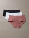 Calvin Klein Women's Invisibles 3-pack Hipster In Multi