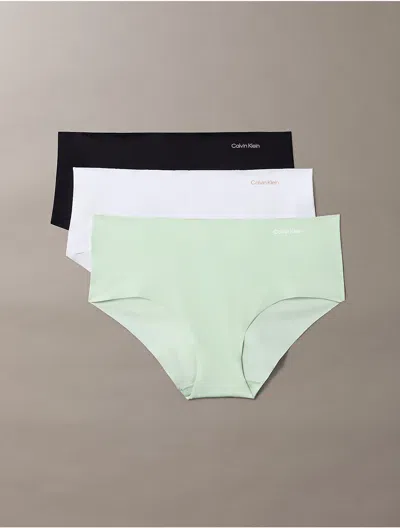 Calvin Klein Women's Invisibles 3-pack Hipster In Green