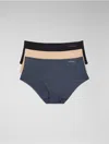 Calvin Klein Women's Invisibles 3-pack Hipster In Black / Carmel / Speakeasy