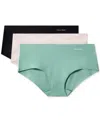 Calvin Klein Women's Invisibles 3-pack Hipster Underwear Qd3559 In Multi