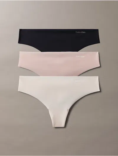 Calvin Klein Women's Invisibles 3-pack Thong In Multi