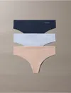 Calvin Klein Women's Invisibles 3-pack Thong In Multi