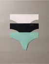 Calvin Klein Women's Invisibles 3-pack Thong In Multi