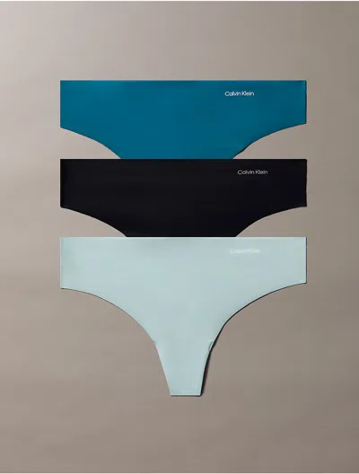 Calvin Klein Women's Invisibles 3-pack Thong In Multi