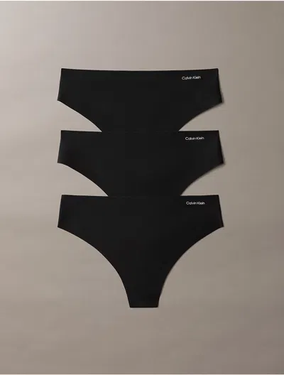 Calvin Klein Women's Invisibles 3-pack Thong In Black