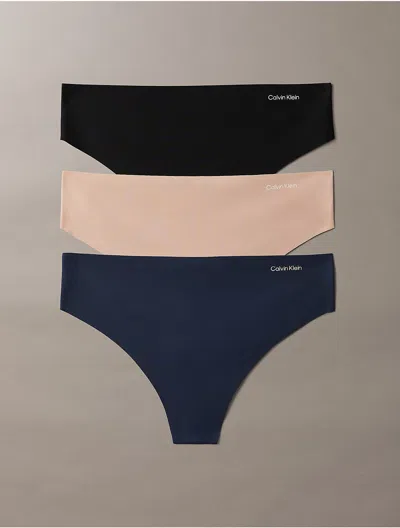 Calvin Klein Women's Invisibles 3-pack Thong In Multi