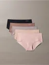 Calvin Klein Women's Invisibles 5-pack Hipster In Pink