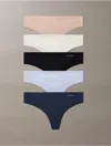 Calvin Klein Women's Invisibles 5-pack Thong In Multi