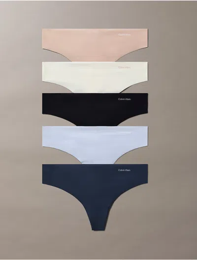 Calvin Klein Women's Invisibles 5-pack Thong In Multi