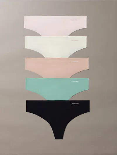 Calvin Klein Women's Invisibles 5-pack Thong In Multi