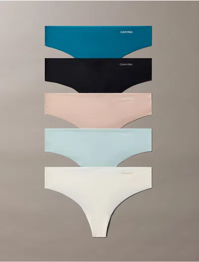 Calvin Klein Women's Invisibles 5-pack Thong In Multi