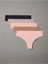 Calvin Klein Women's Invisibles 5-pack Thong In Subdued Multi