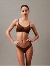 Calvin Klein Women's Invisibles Dipped Thong In Umber