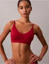 Calvin Klein Women's Invisibles Lightly Lined Triangle Bra In Red