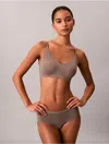 Calvin Klein Women's Invisibles Lightly Lined Triangle Bra In Gray