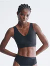 Calvin Klein Women's Invisibles Lightly Lined V-neck Bralette In Ck Black