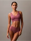 Calvin Klein Invisibles Comfort V-neck Comfort Bralette Qf4708 In Deep Mauve