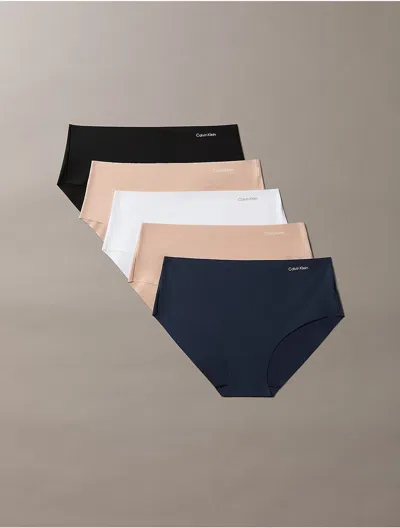 Calvin Klein Women's Invisibles Microfiber Stretch 5-pack Hipster In Multi