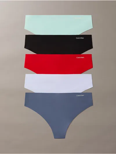Calvin Klein Women's Invisibles Microfiber Stretch 5-pack Thong In Multi