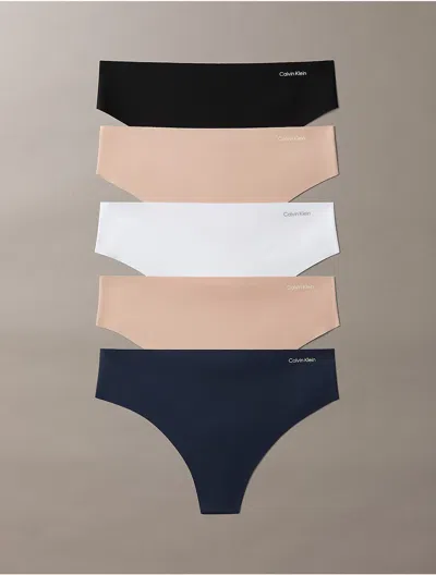 Calvin Klein Women's Invisibles Microfiber Stretch 5-pack Thong In Multi