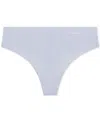 Calvin Klein Women's Invisibles Microfiber Stretch Thong Underwear D3428 In Gray