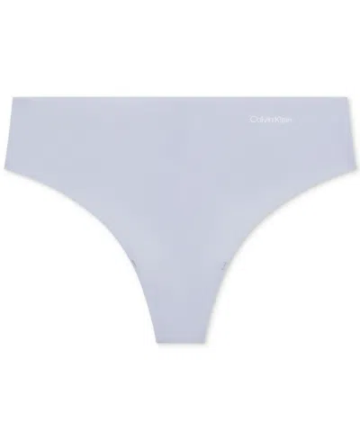 Calvin Klein Women's Invisibles Microfiber Stretch Thong Underwear D3428 In Gray