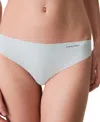 Calvin Klein Women's Invisibles Microfiber Stretch Thong Underwear D3428 In Gray