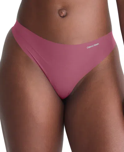 Calvin Klein Women's Invisibles Microfiber Stretch Thong Underwear D3428 In Deep Mauve