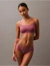 Calvin Klein Invisibles Comfort Lightly Lined Triangle Bralette Qf5753 In Deep Mauve