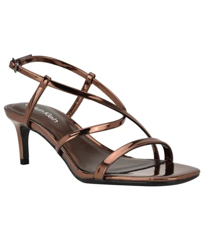 Calvin Klein Women's Ishaya Strappy Low Stiletto Sandals