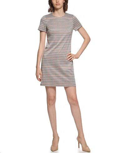 Calvin Klein Women's Jacquard Ponte Shift Dress In Multi