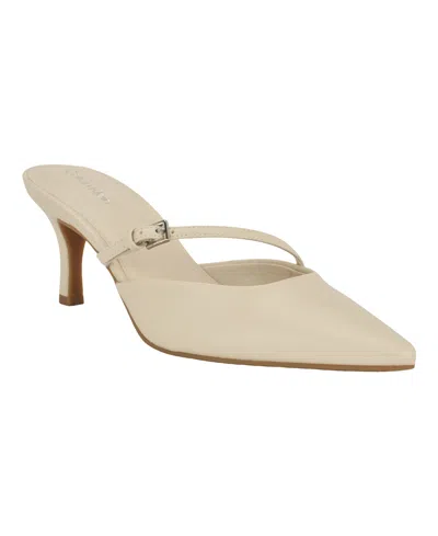 CALVIN KLEIN WOMEN'S JANSY BUCKLE STRAP MID-STILETTO PUMPS