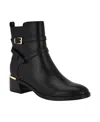 Calvin Klein Women's Jasen Block Heel Almond Toe Dress Booties In Black