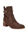 Calvin Klein Jasen Womens Zip Up Slip On Booties In Dark Natural